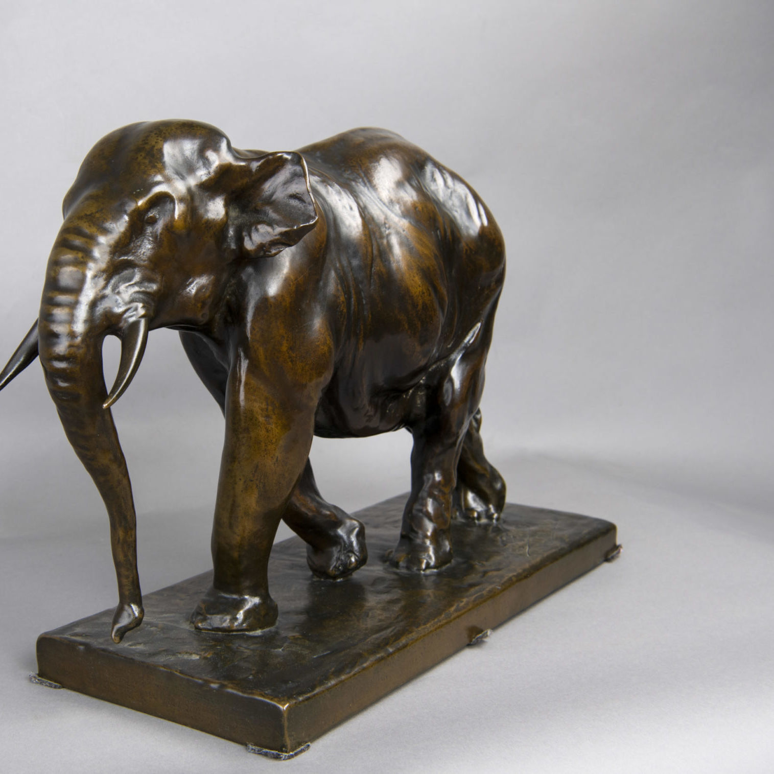 Éléphant en bronze daté et signé Jean Gaspar.