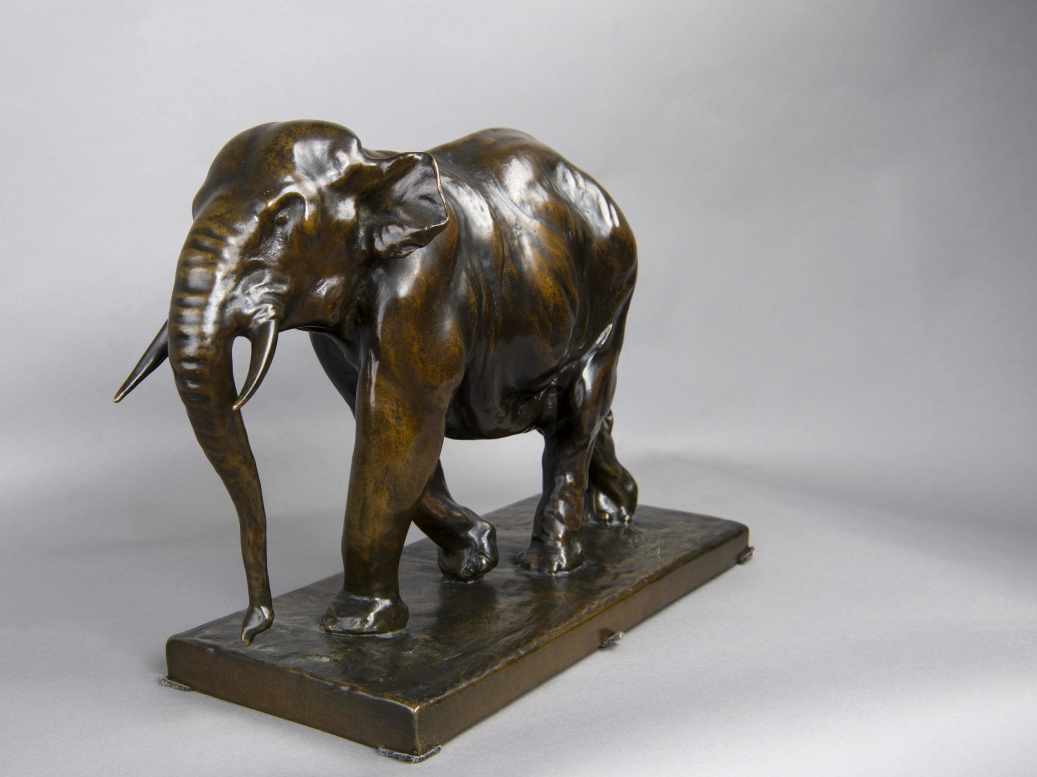 Éléphant en bronze daté et signé Jean Gaspar.