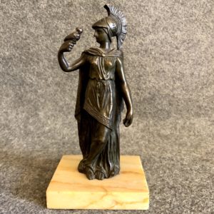 Bronze ancien figurant la déesse grecque Athéna, XIXe siècle. Parfait état