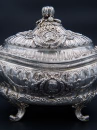 Solid silver vegetable dish, late 18th century.