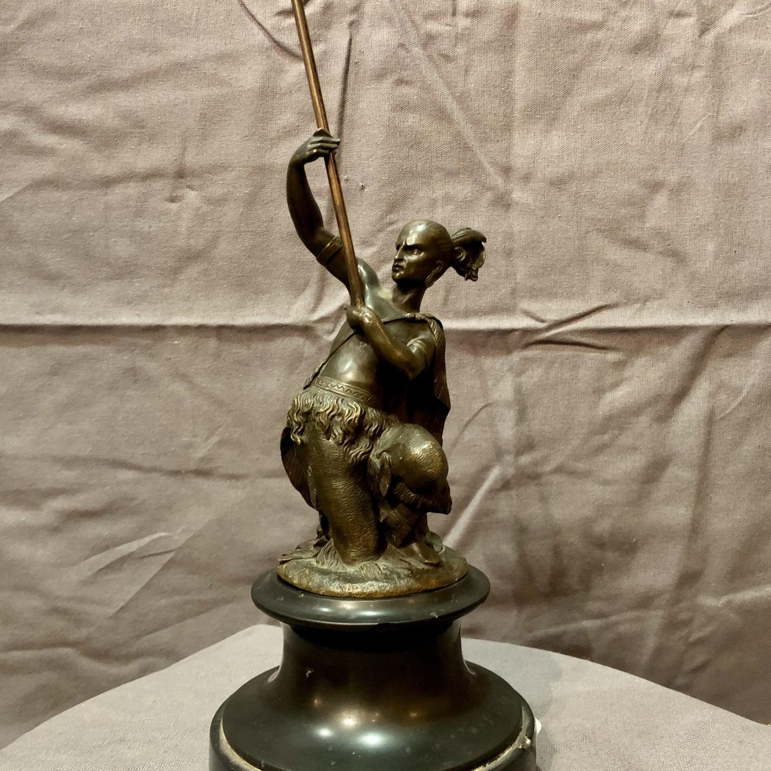 Bronze figurant un guerrier iroquois, XIXe siècle