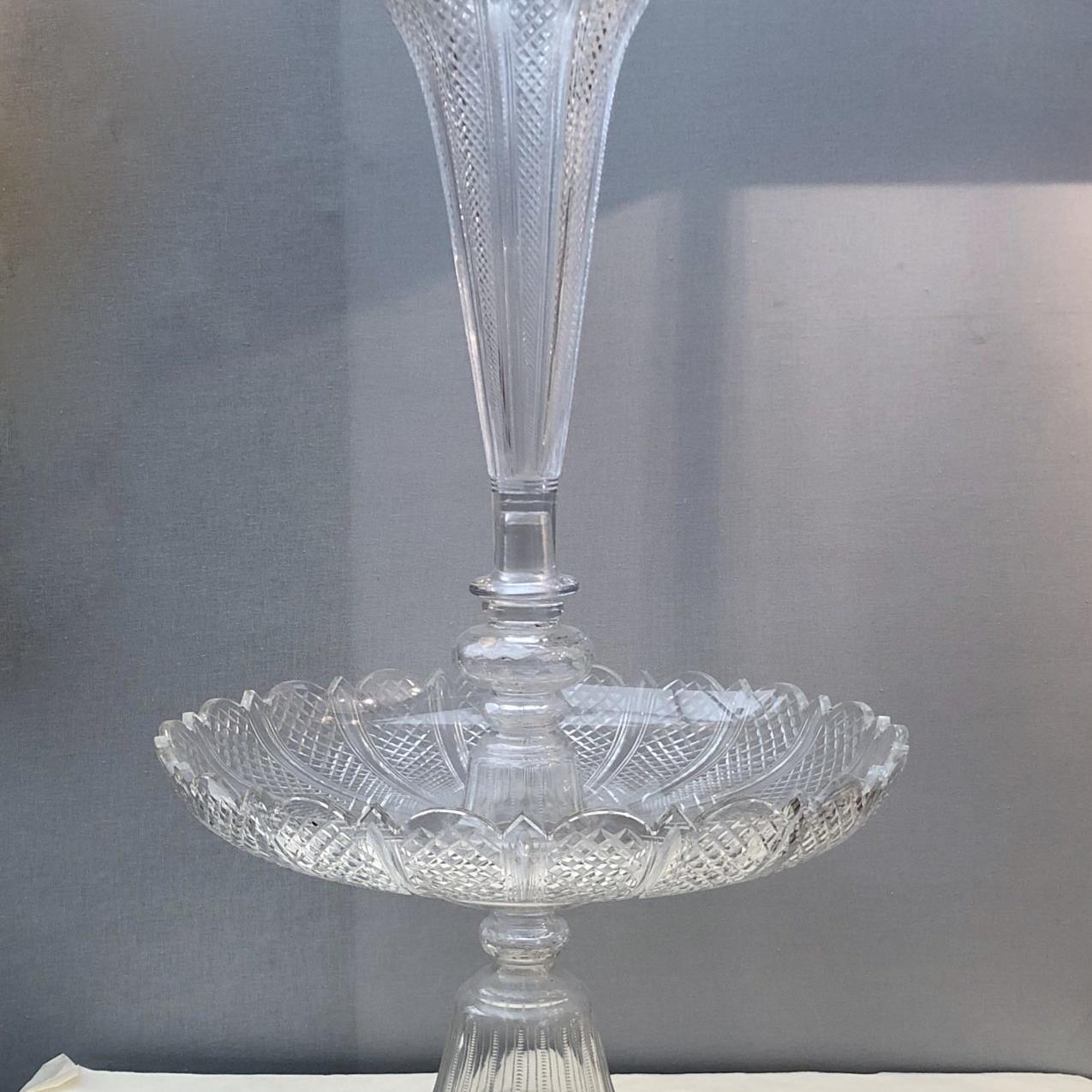 Centre de table en cristal Baccarat, XIXe siècle