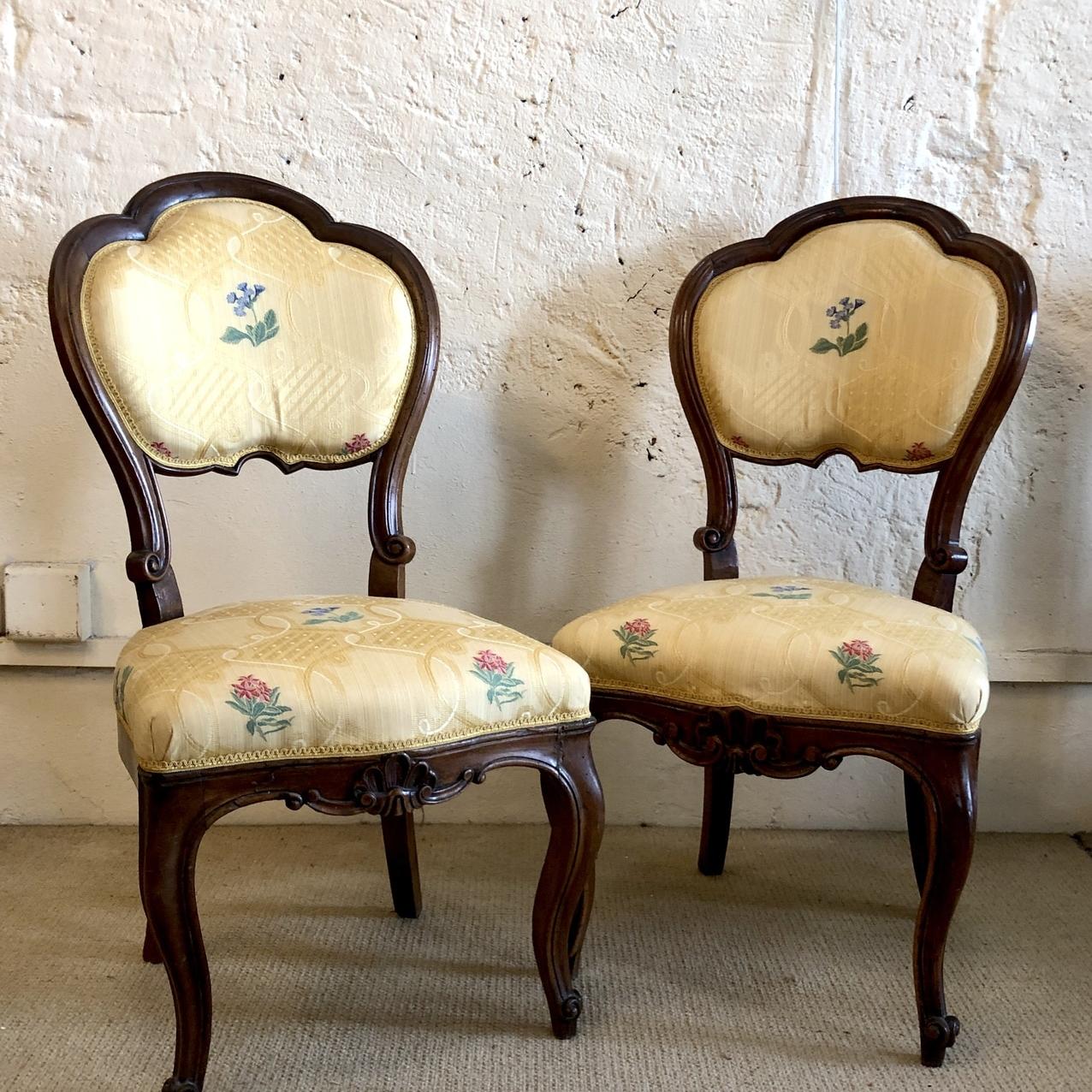 Pair of Louis XV Style Chairs, 19th Century