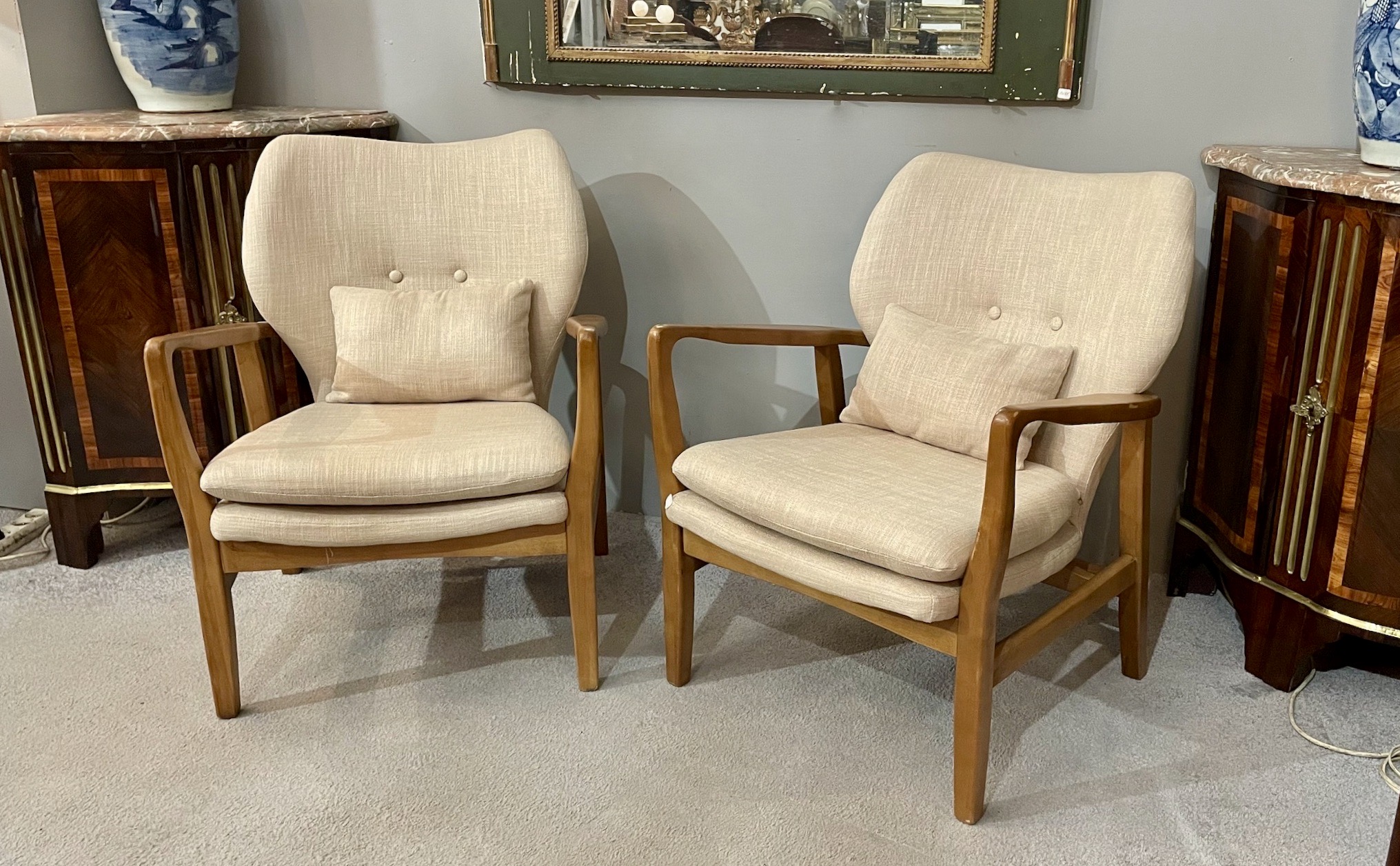 Paire de fauteuils style Guillerme et Chambron, XXe siècle