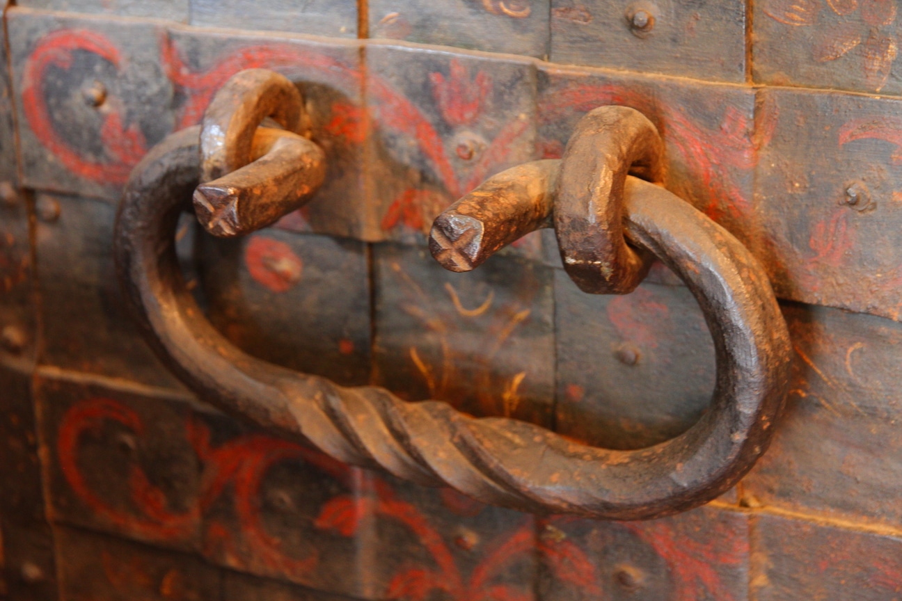 Handle of the 17th century Nuremberg chest displayed at the Dubrovnick Rector's Palace in Croatia.