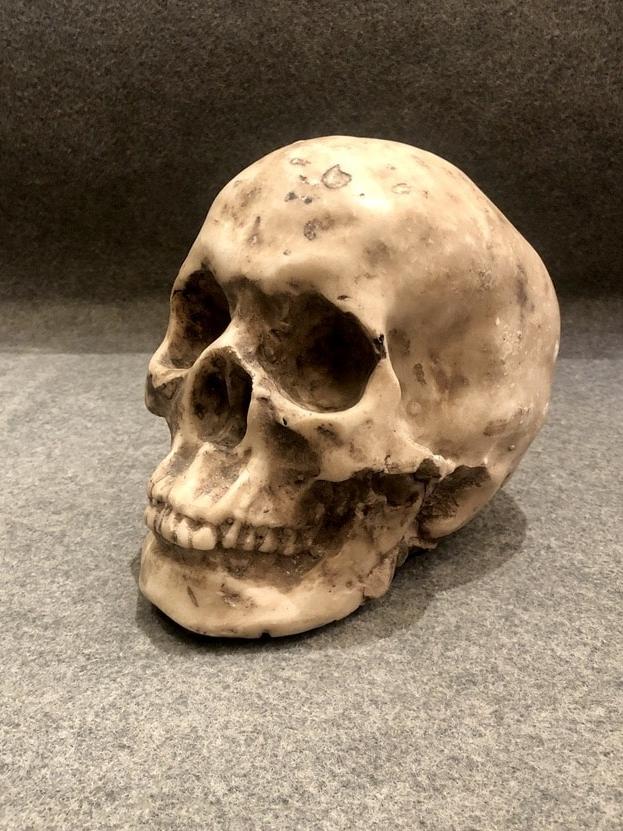 Sculpture d’un crâne en marbre, XXe siècle