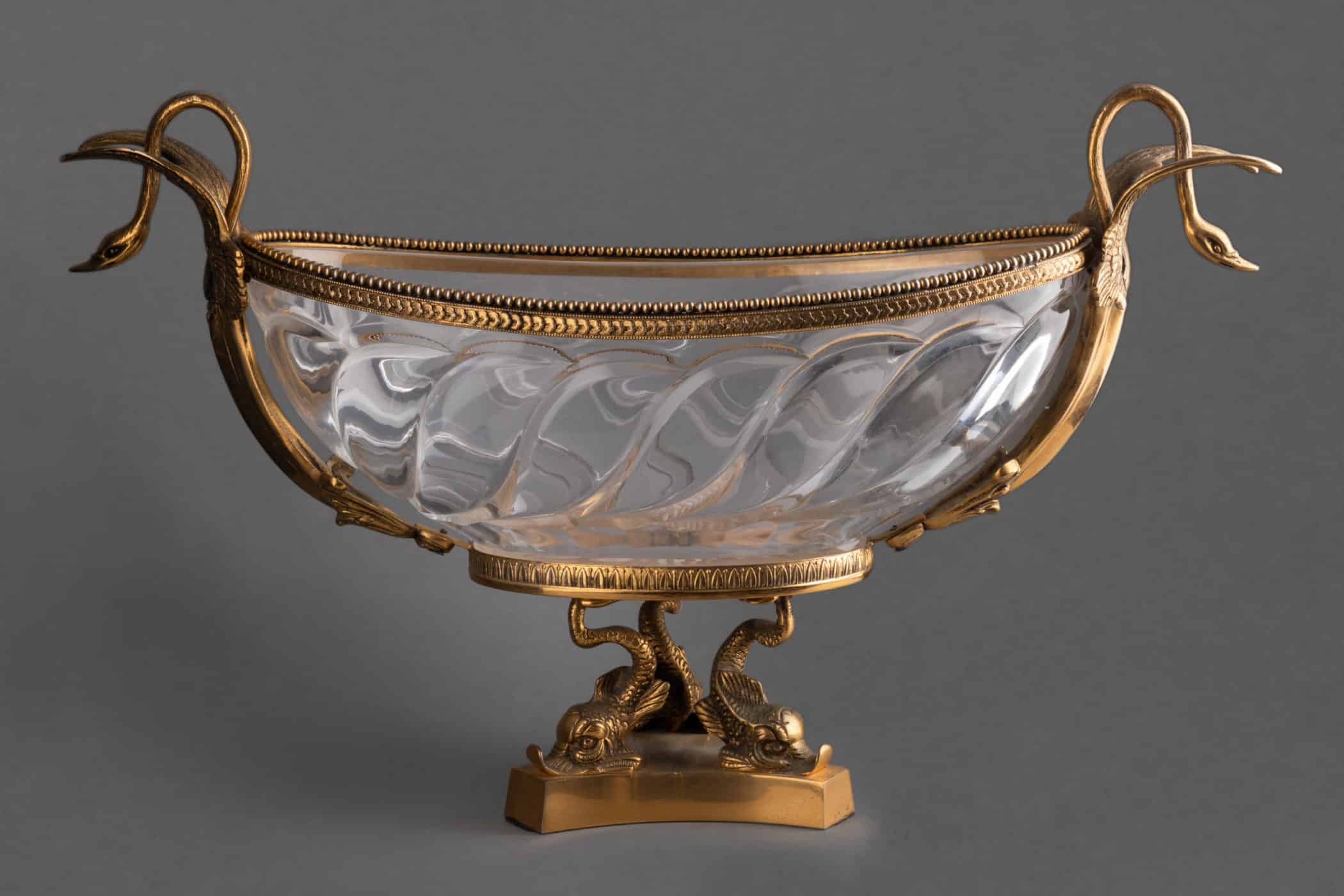 Coupe en cristal taillé et bronze doré, XIXe siècle