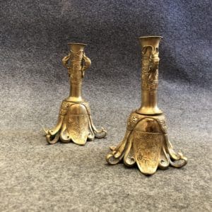 Paire de bougeoirs chinois, XIXe siècle