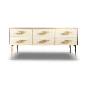 Enfilade en verre Murano couleur crème, fin XXe siècle