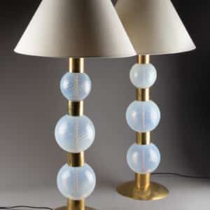 Paire de lampes en verre Murano, XXe siècle