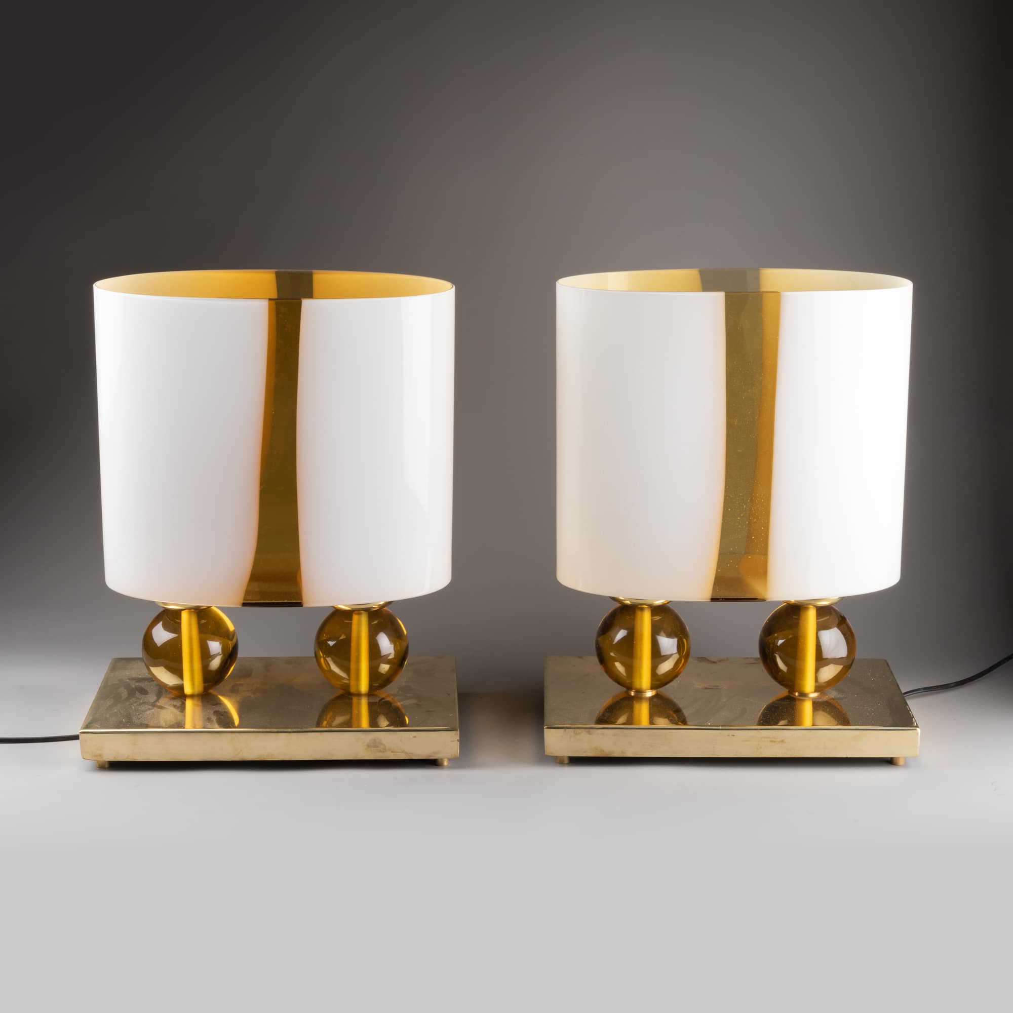 Paire de lampes en verre Murano, design italien XXe siècle