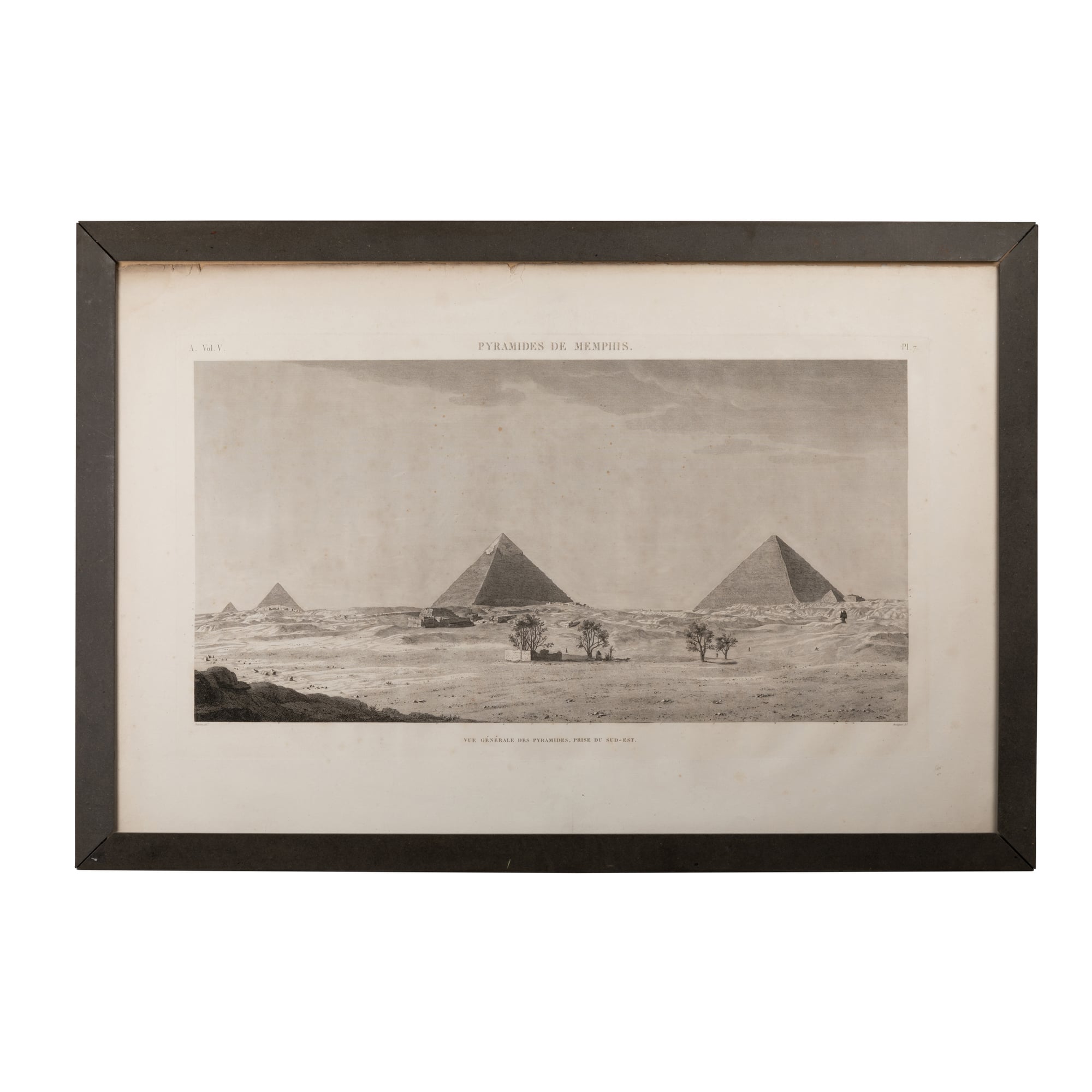 Gravure des pyramides de Memphis issue de Description de l’Égypte, 1809 - 1822.