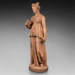 Sculpture en terre cuite figurant la déesse Hygie, XIXe siècle