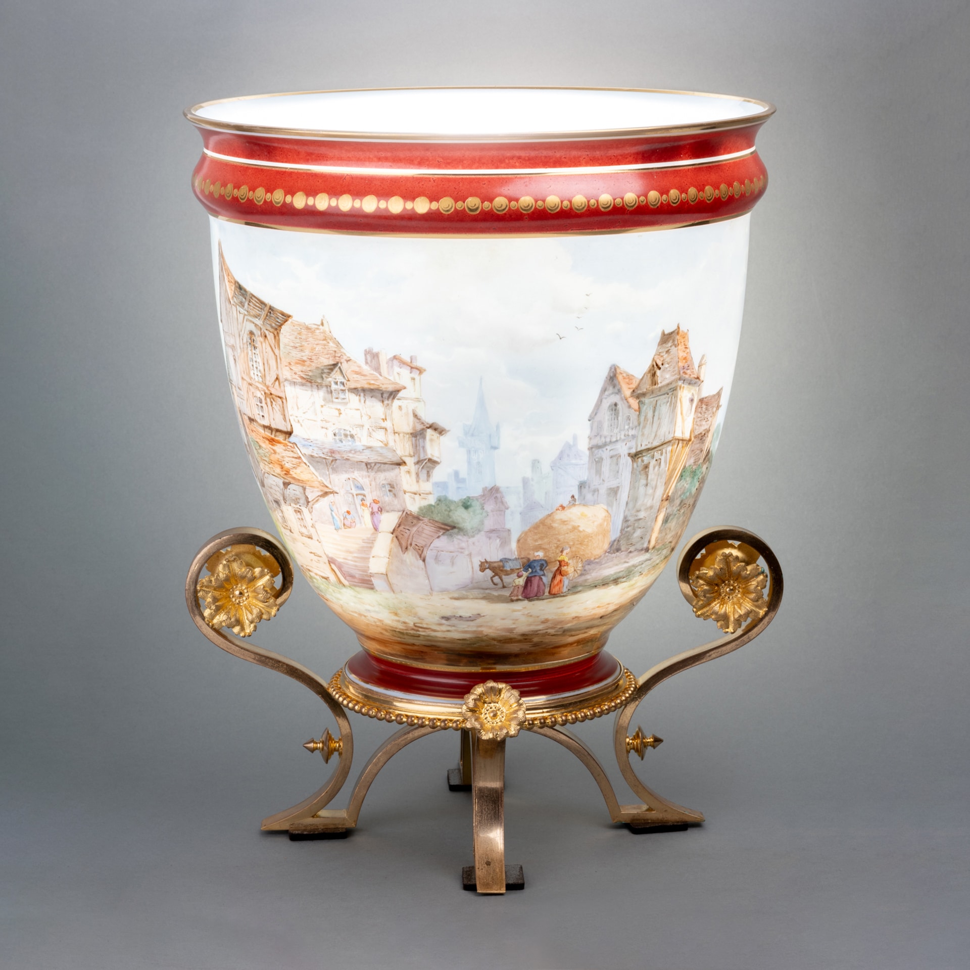 Vase en opaline de Baccarat, daté de 1869
