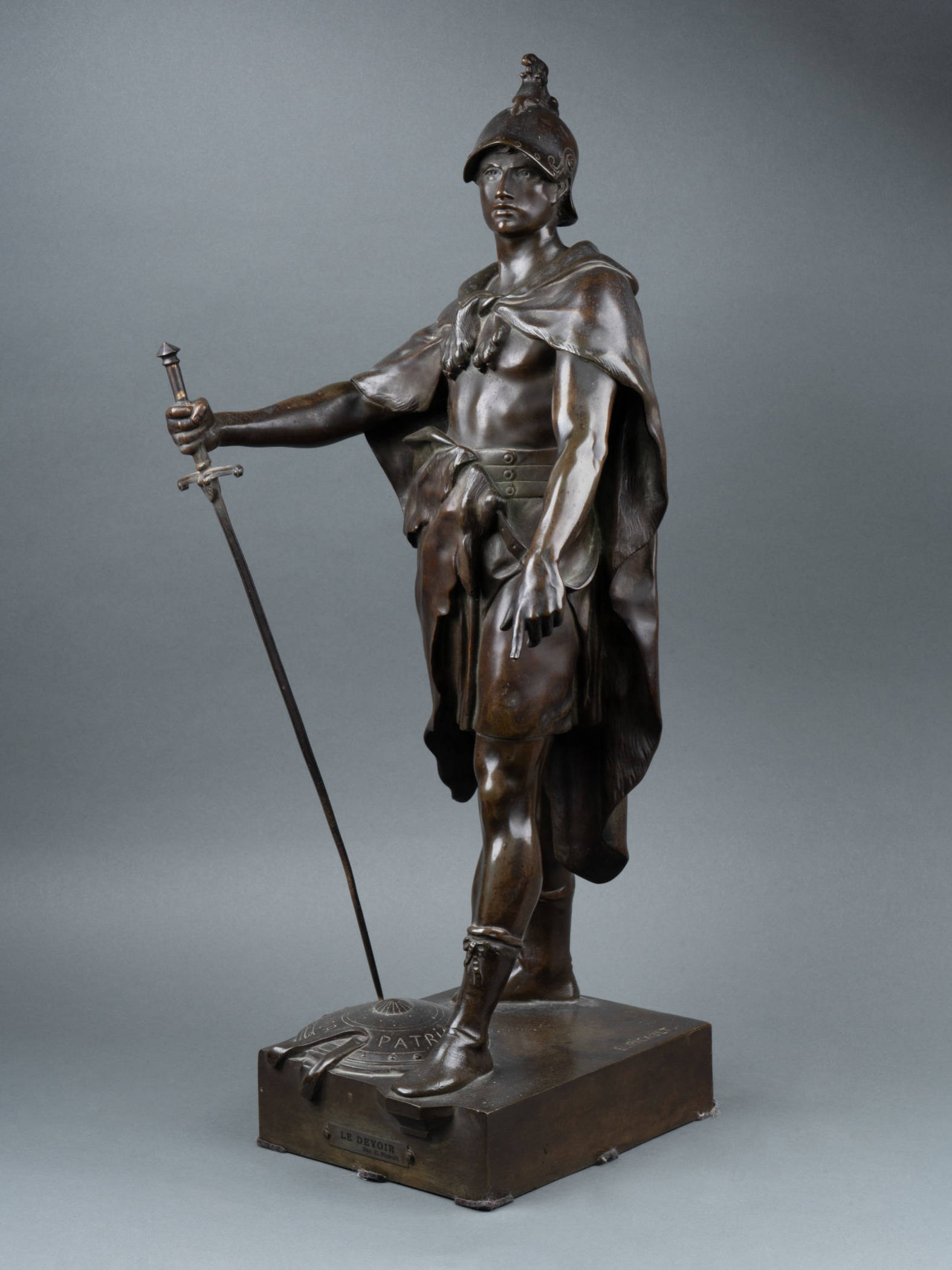 Allégorie du Devoir, bronze d’après Émile Picault, dernier quart du XIXe siècle
