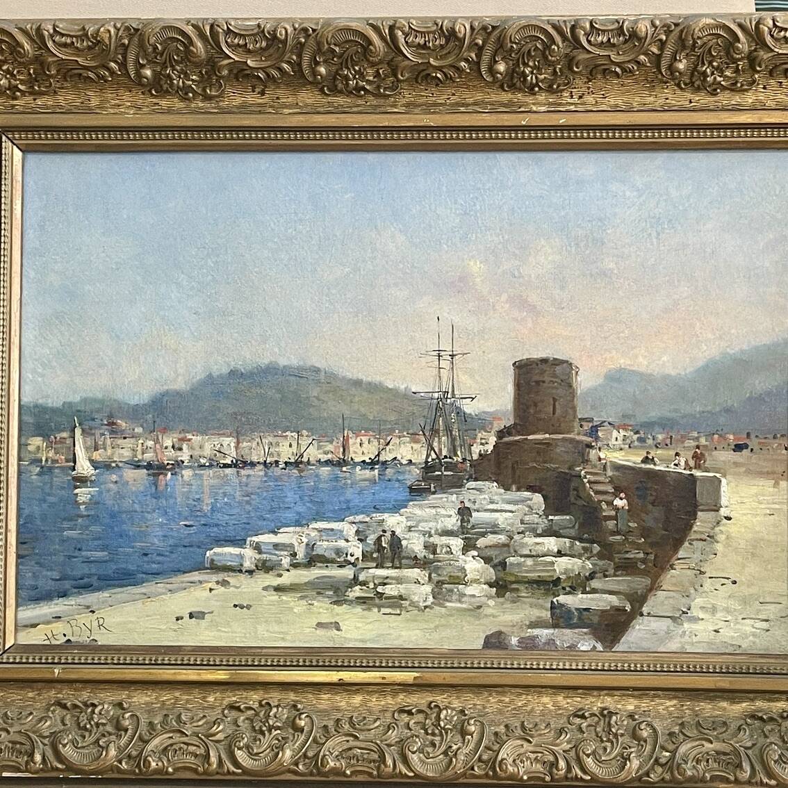 Vue du port de Cassis, huile sur toile, XXe siècle 