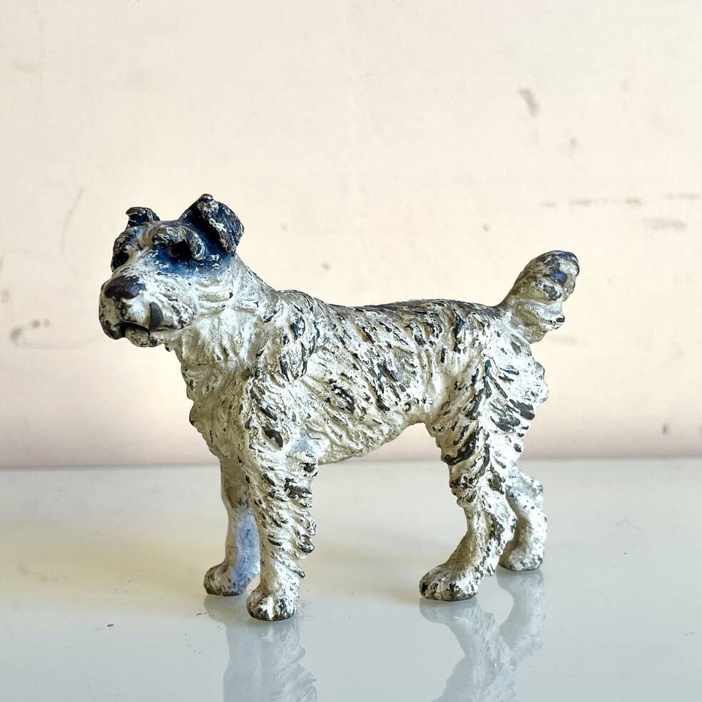 Fox-terrier, bronze de Vienne polychrome, XIXe siècle