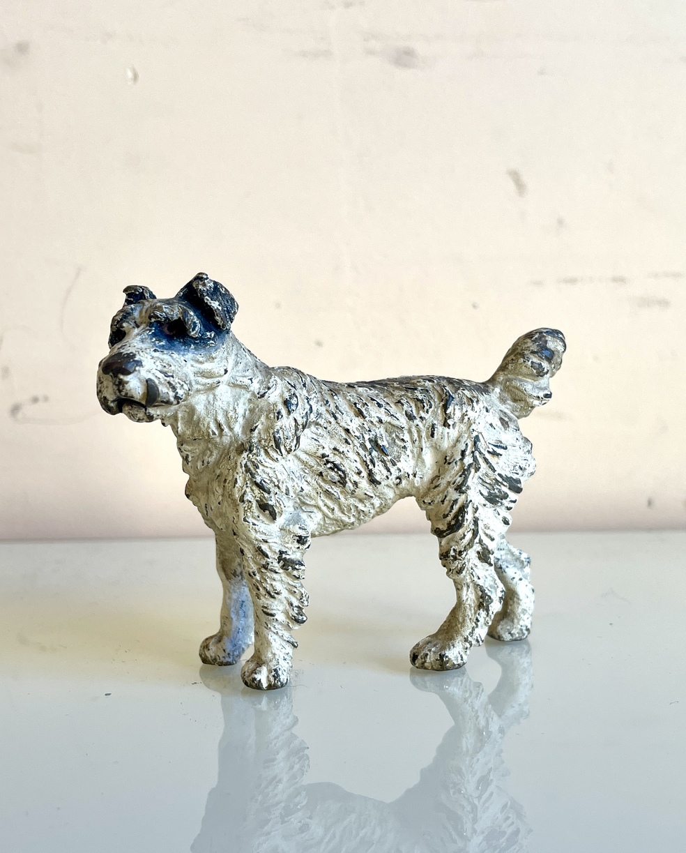 Fox-terrier, bronze de Vienne polychrome, XIXe siècle