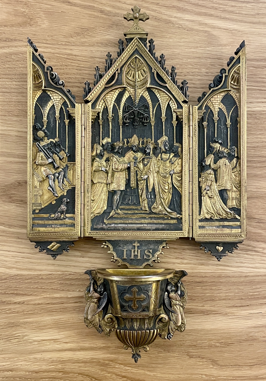 Retable de dévotion privée en bronze, XIXe siècle