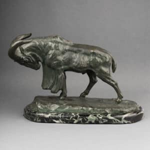 Bronze animalier, Mouflon chargeant, signé Félix Guis (1887 - 1972)