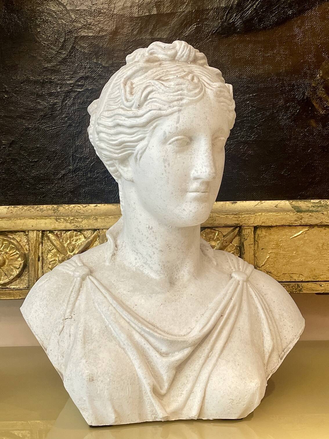 Buste en plâtre, style antique, fin XIXe siècle 