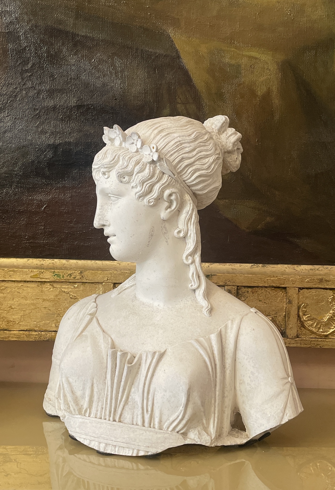 Buste en plâtre à la mode des Merveilleuses, XIXe siècle