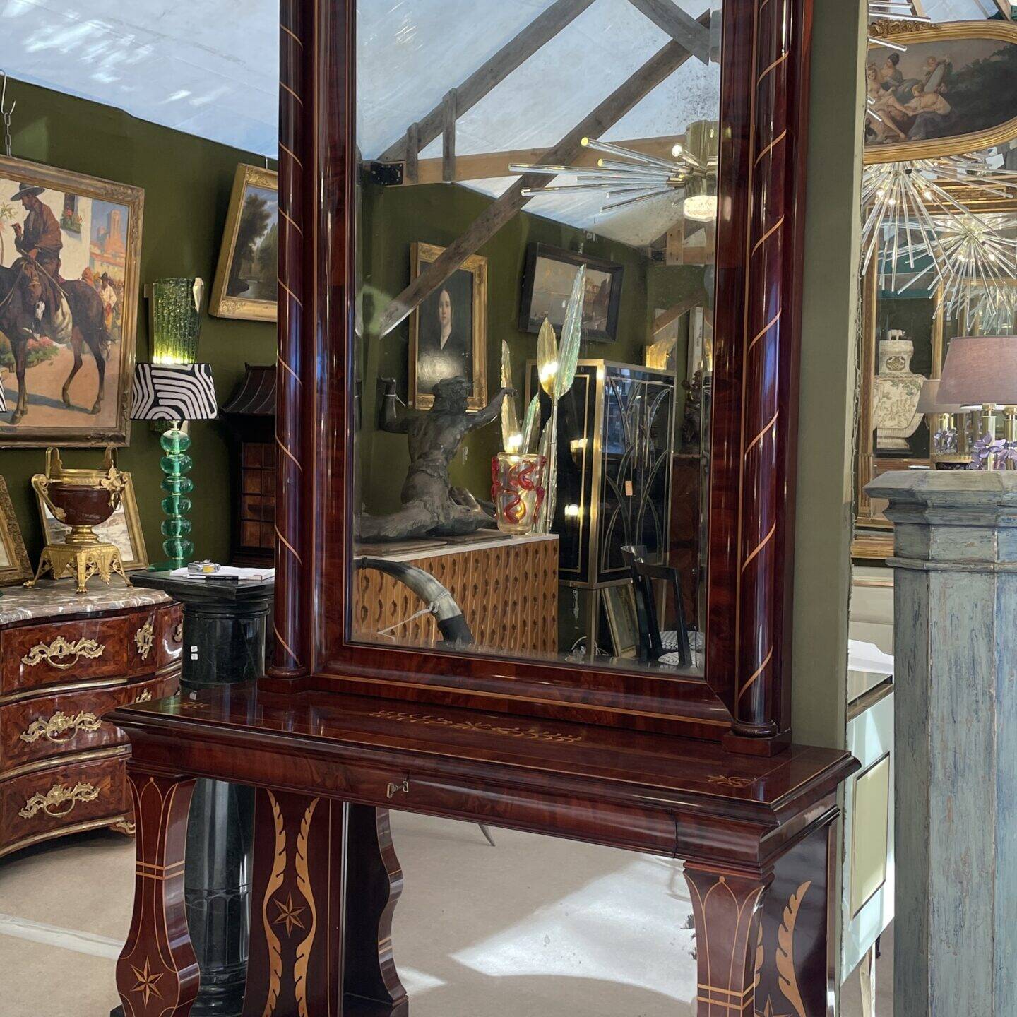 Console et son miroir d’époque Restauration, XIXe siècle