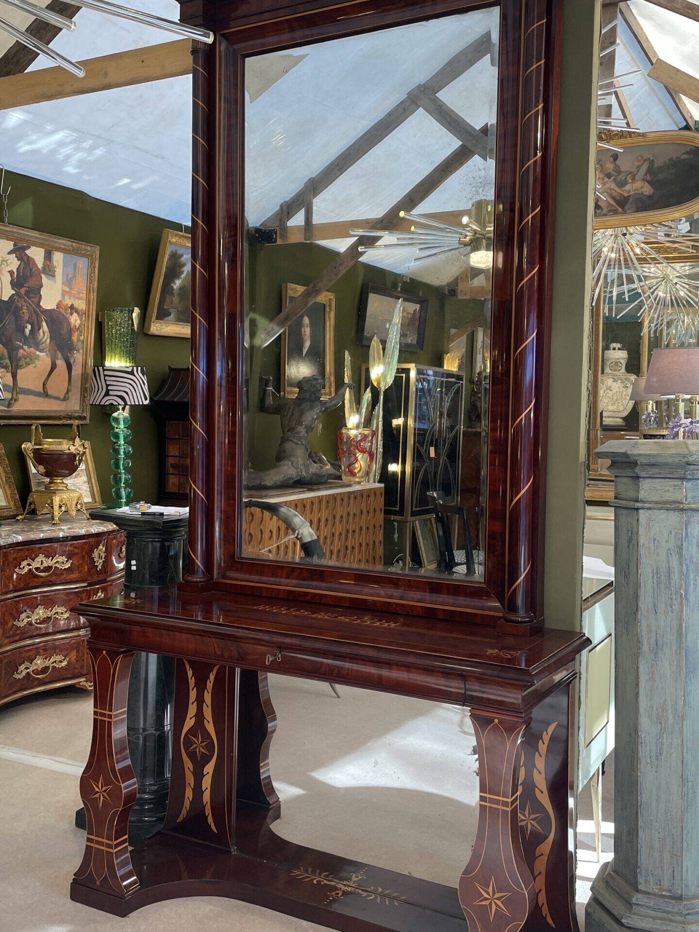 Console et son miroir d’époque Restauration, XIXe siècle