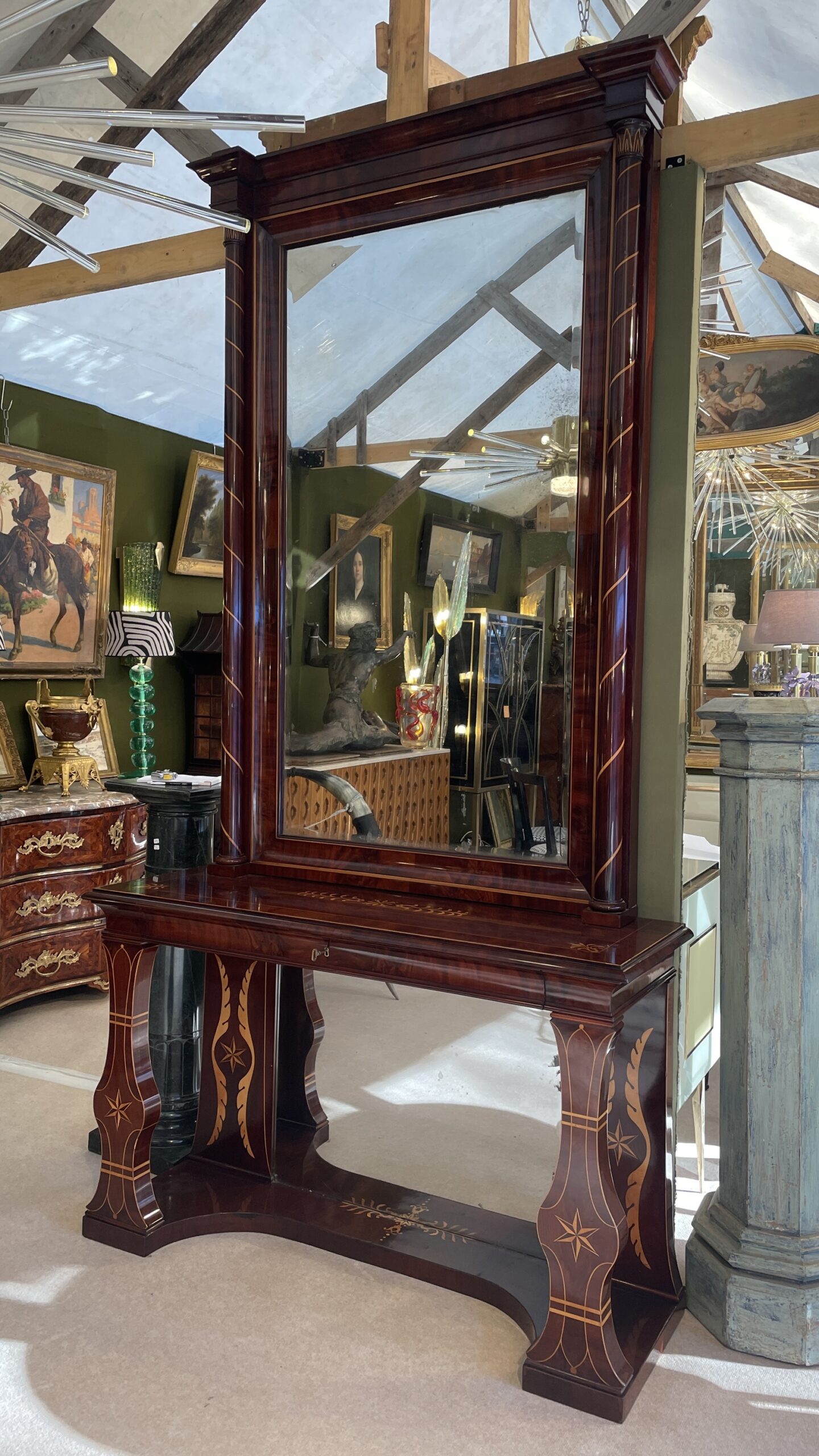 Console et son miroir d’époque Restauration, XIXe siècle