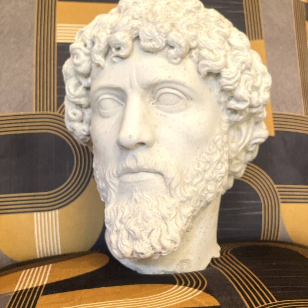 Tête en plâtre, d’après Marc Aurèle (?), XIXe siècle