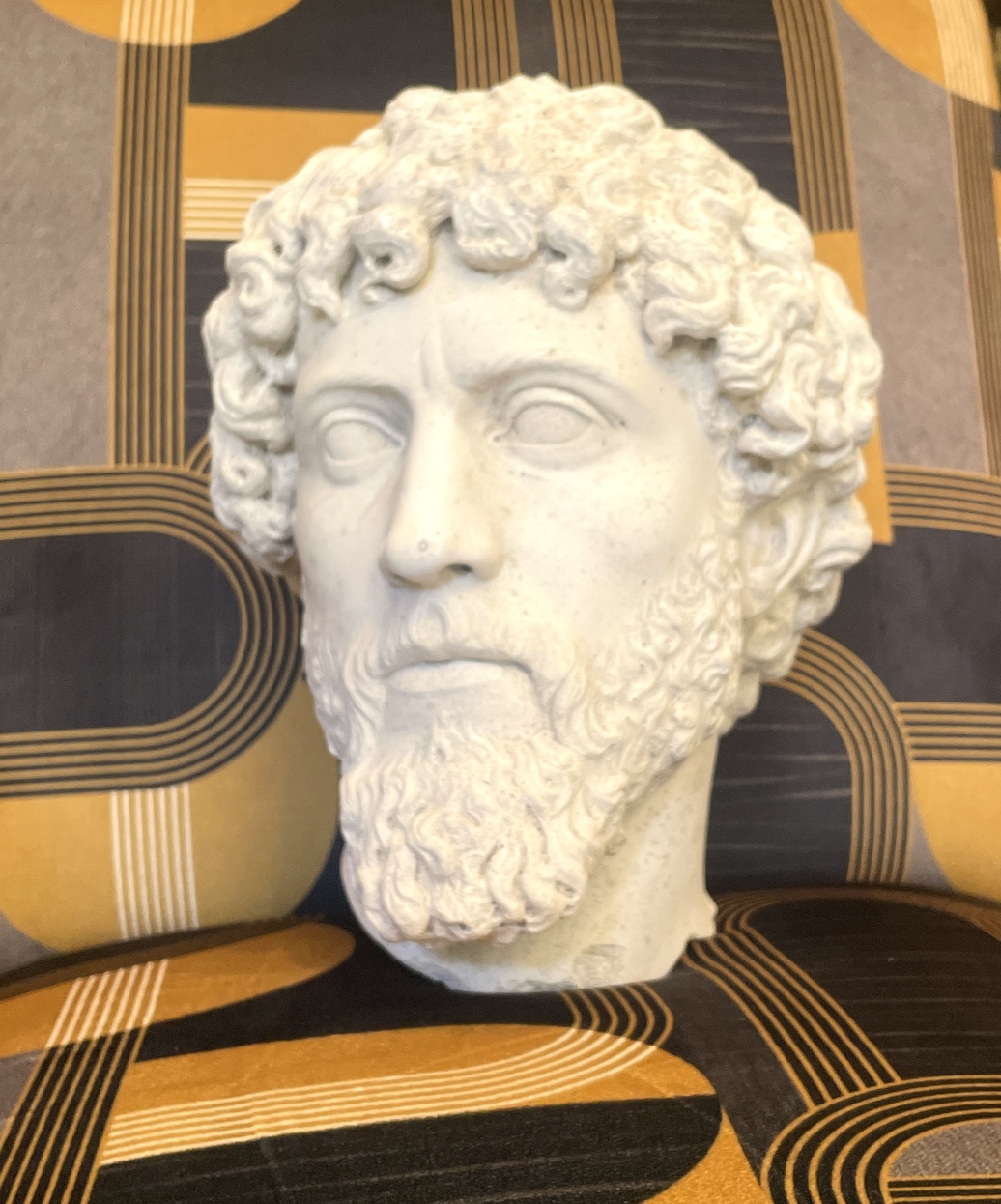 Tête en plâtre, d’après Marc Aurèle (?), XIXe siècle