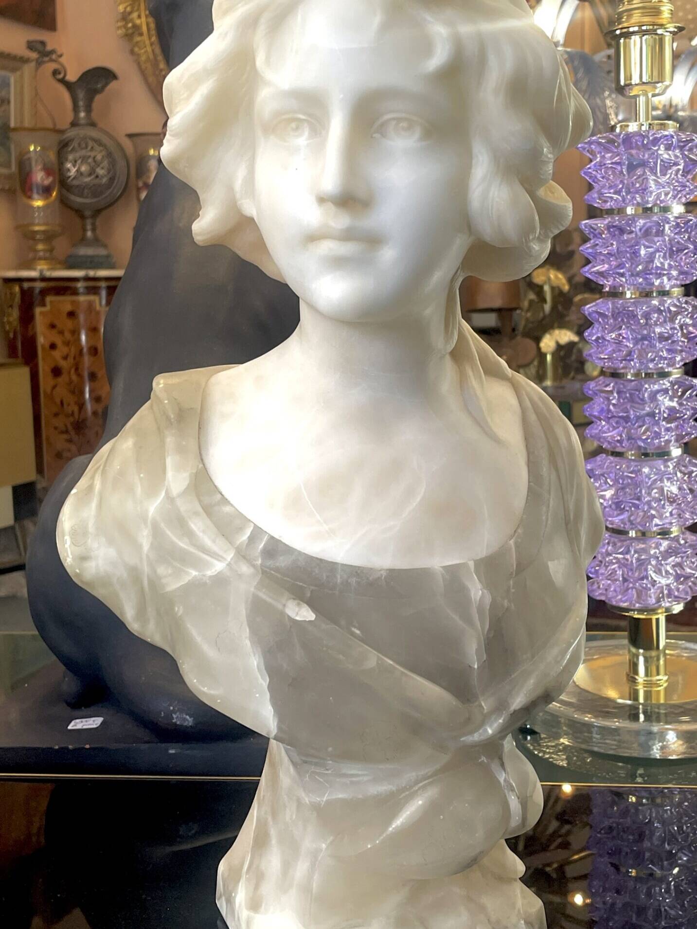 Buste en albâtre, XIXe siècle