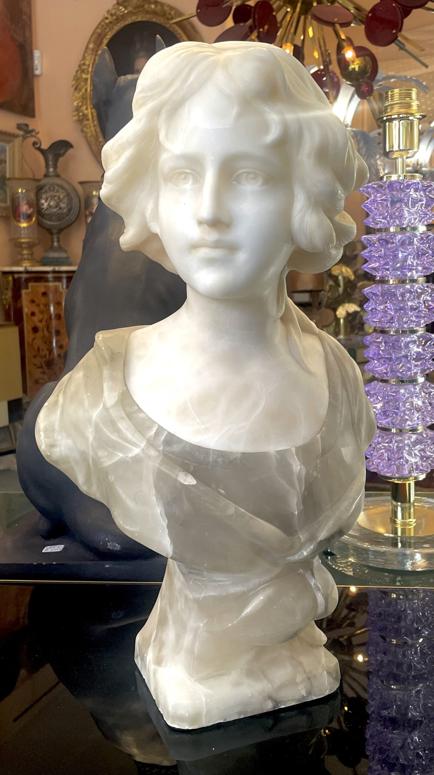 Buste en albâtre, XIXe siècle