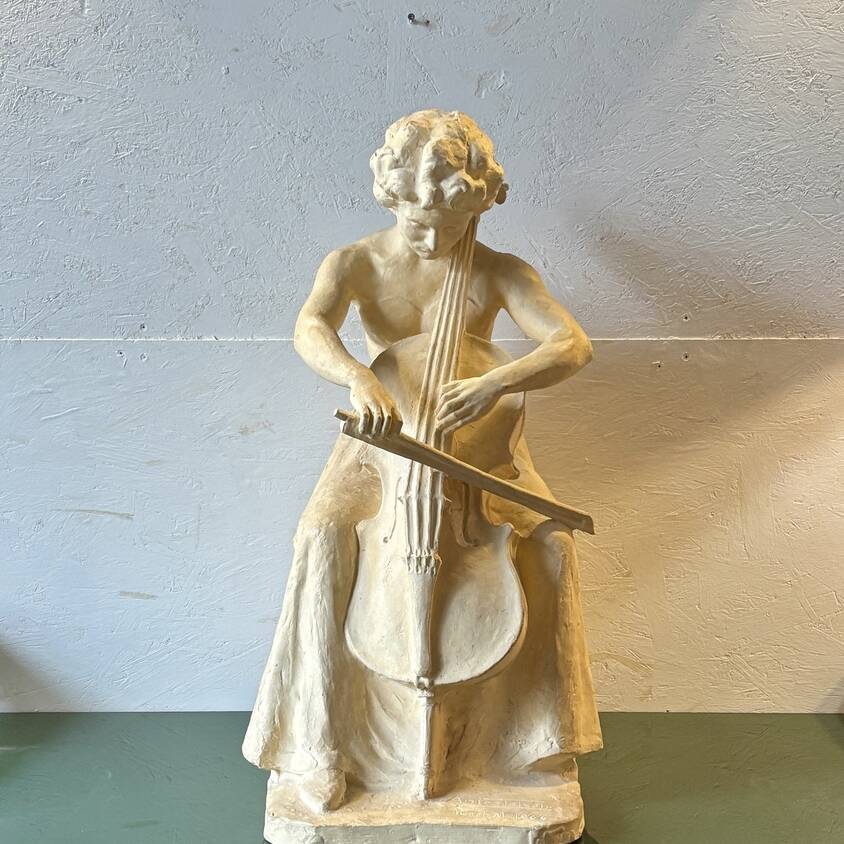 Pedro Anjos Teixeira (1908 - 1997), La Violoncelliste, datée 1964