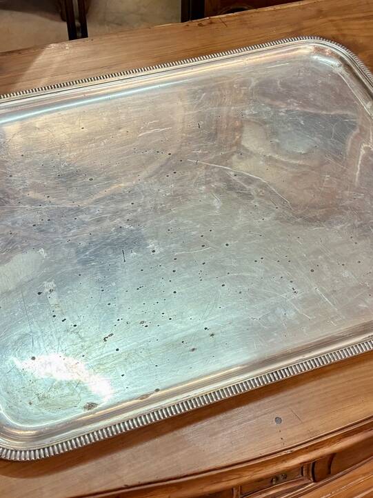 Plateau en métal argenté, début XXe siècle