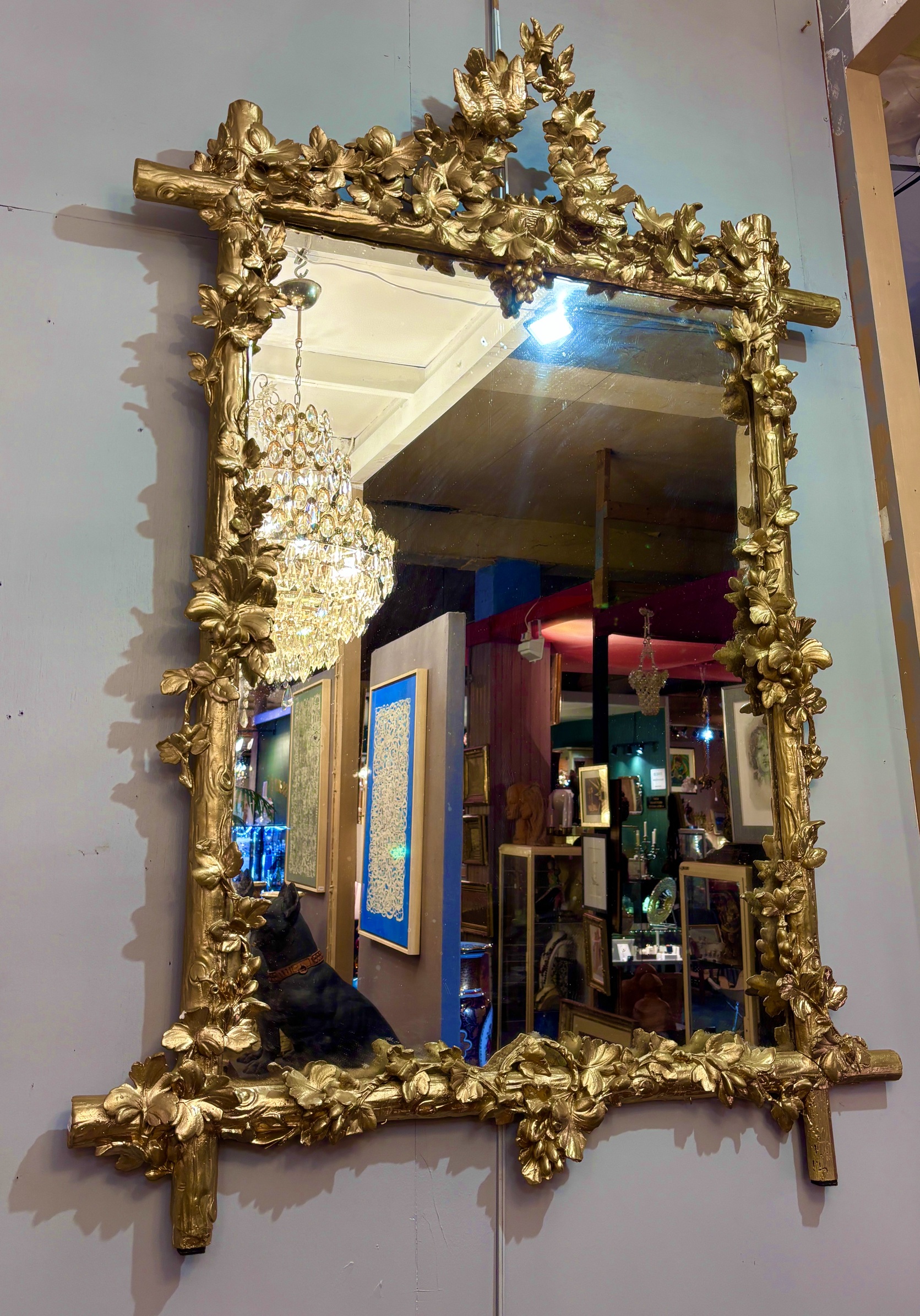 Miroir doré, style Louis XVI, XIXe siècle