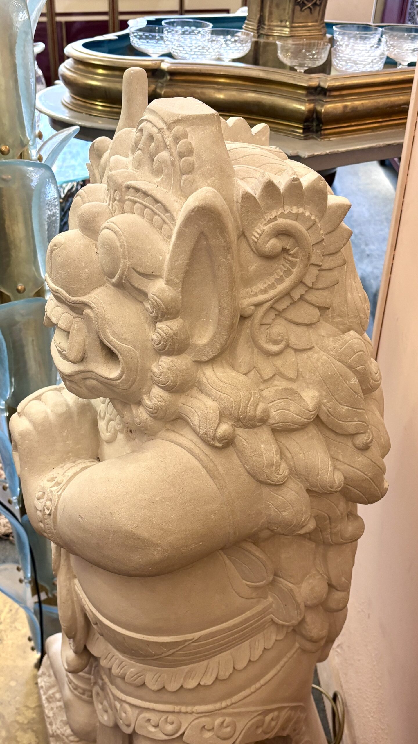 Stone Sculpture Depicting the Hero Hanuman, 20th Century