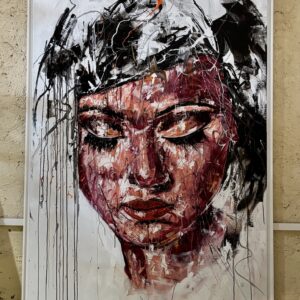 Très grand portrait signé Lucile Callegari, XXIe siècle