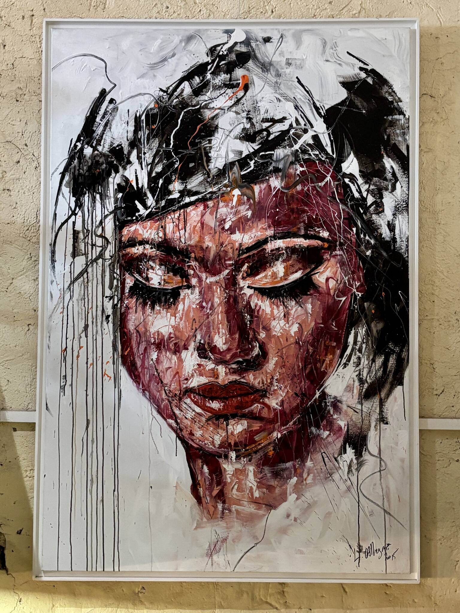 Très grand portrait signé Lucile Callegari, XXIe siècle