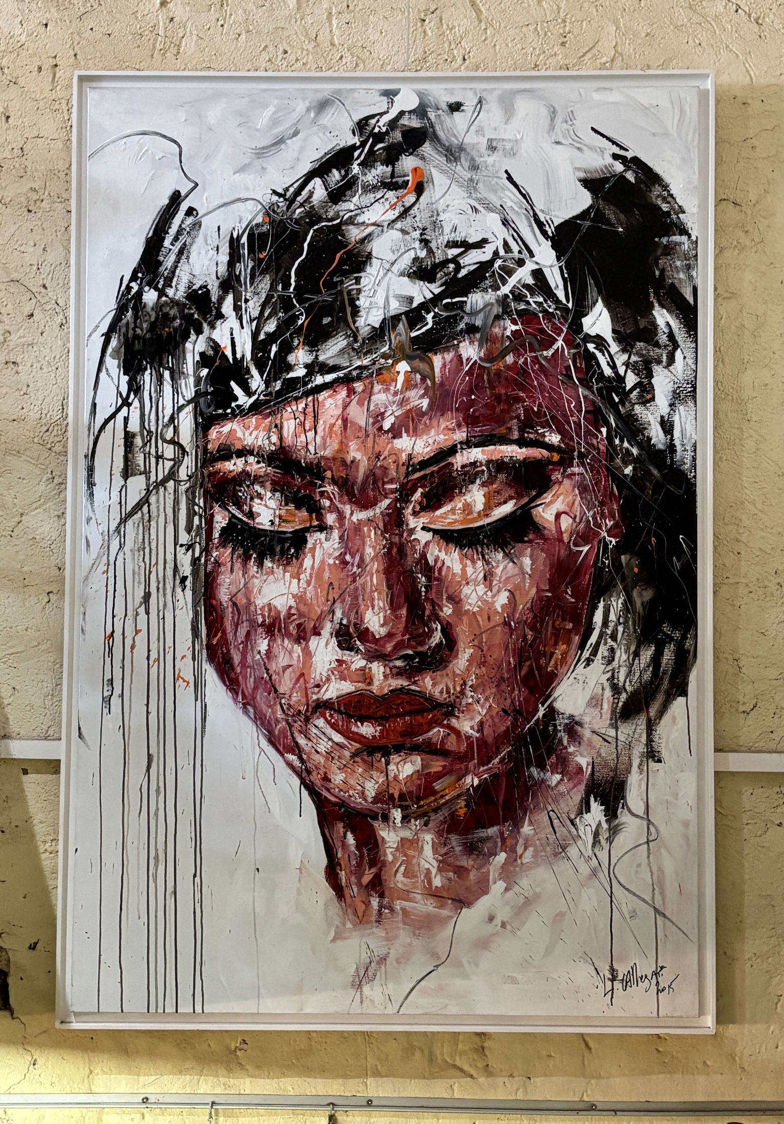 Très grand portrait signé Lucile Callegari, XXIe siècle