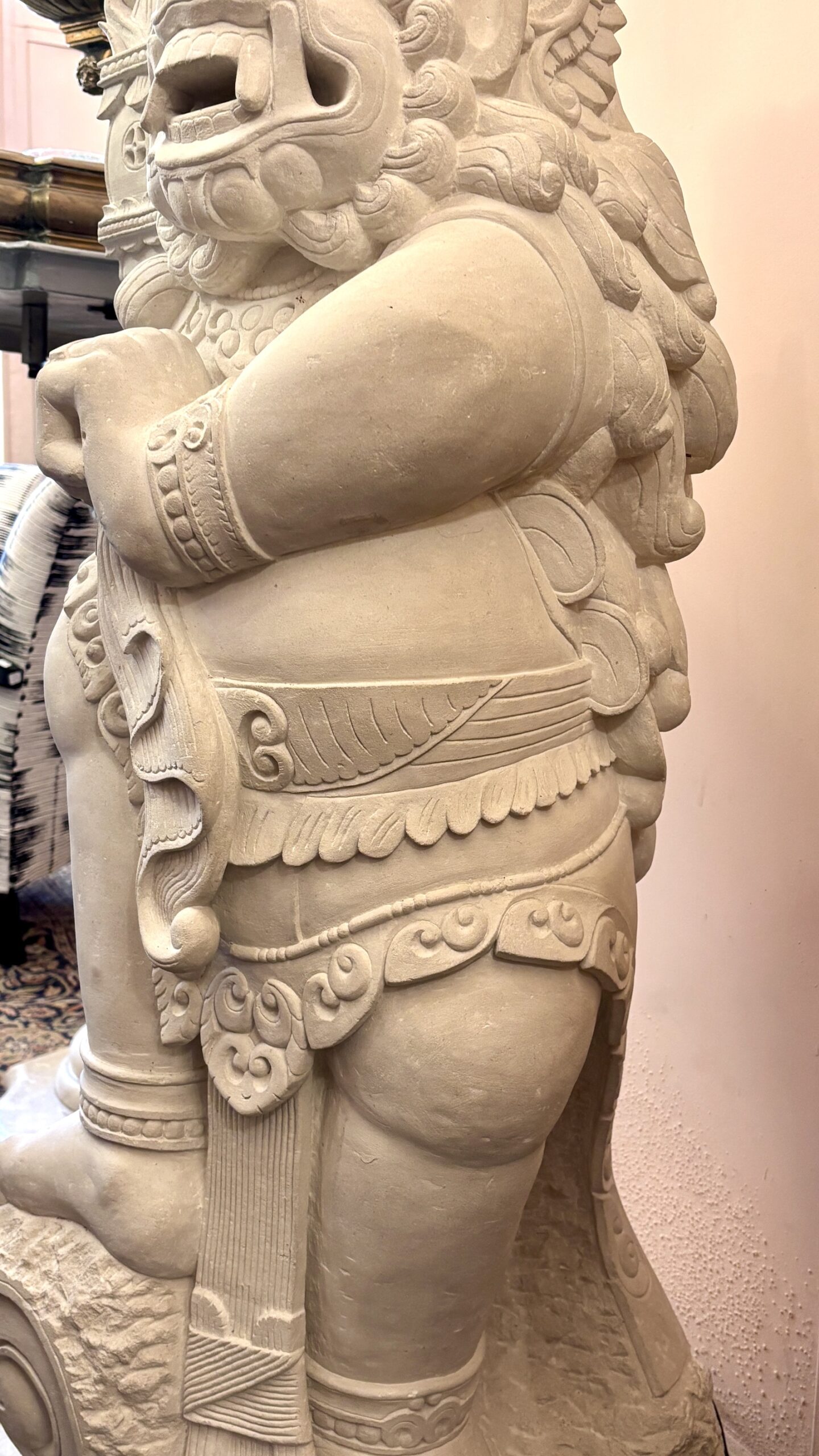 Stone Sculpture Depicting the Hero Hanuman, 20th Century