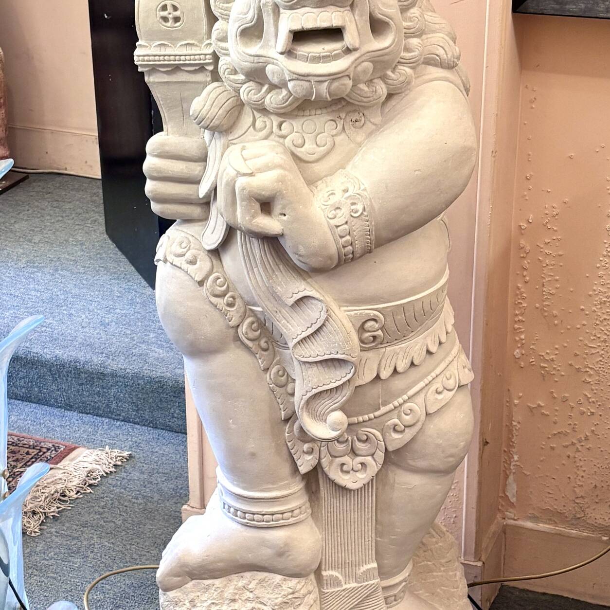 Stone Sculpture Depicting the Hero Hanuman, 20th Century