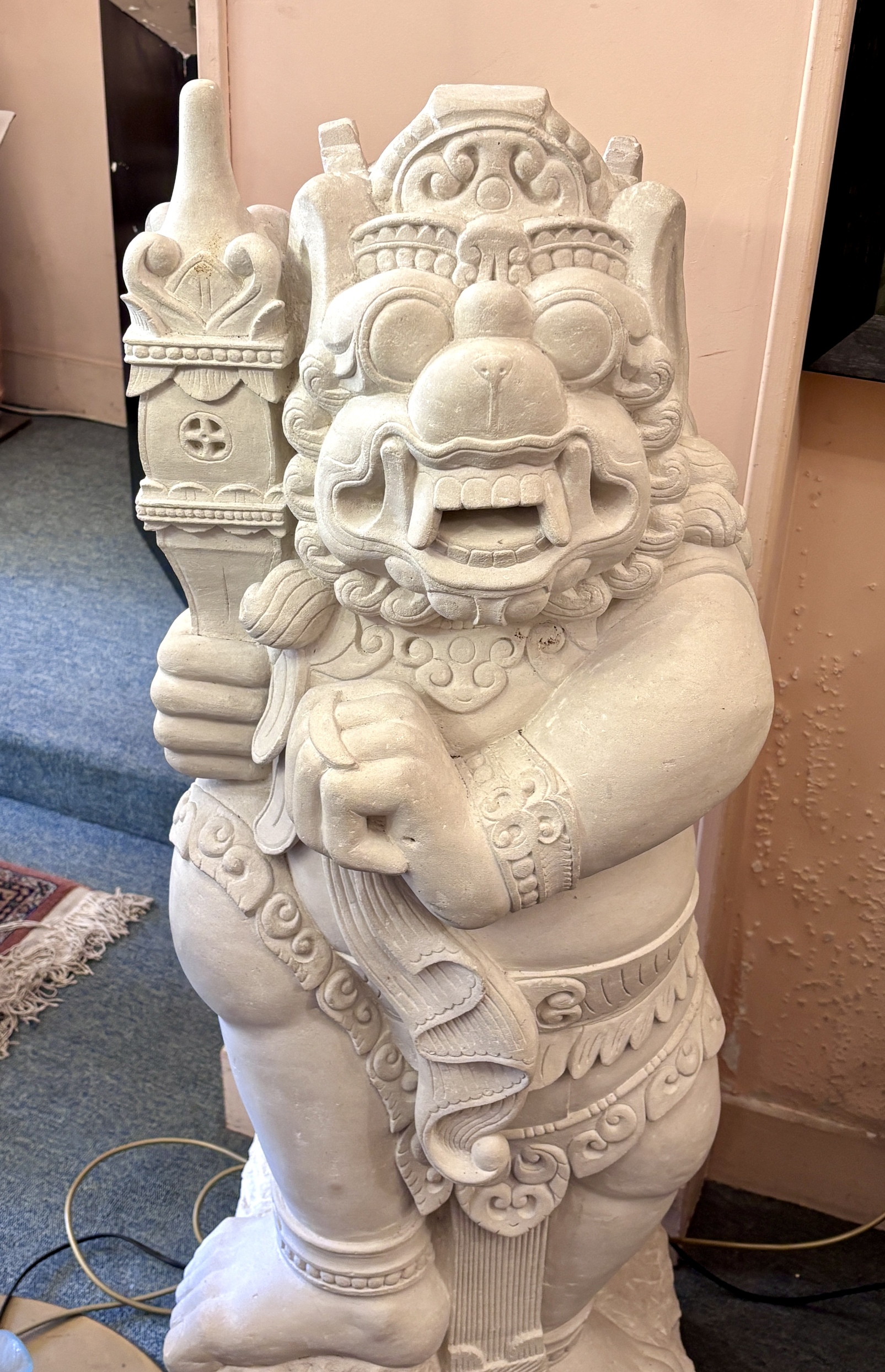 Stone Sculpture Depicting the Hero Hanuman, 20th Century