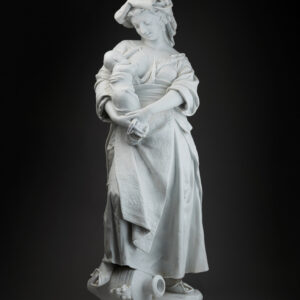 Albert Carrier-Belleuse (1824 - 1887), Sculpture en biscuit d’une femme allaitant, XIXe siècle