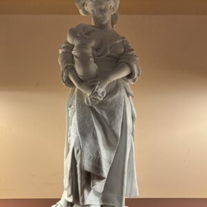 Albert Carrier-Belleuse (1824 - 1887), Sculpture en biscuit d’une femme allaitant, XIXe siècle