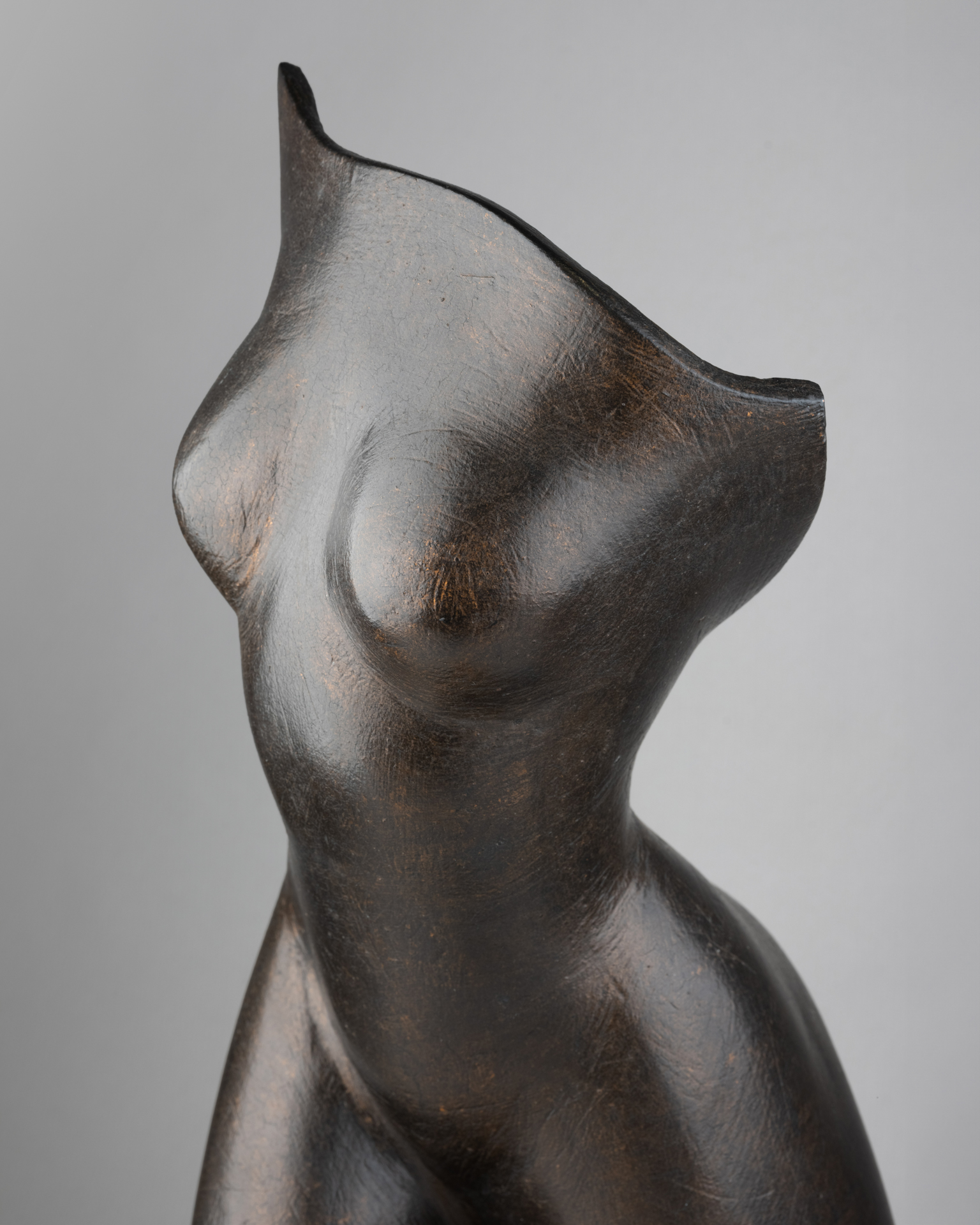 Terracotta Sculpture with Bronze Patina, 1940s