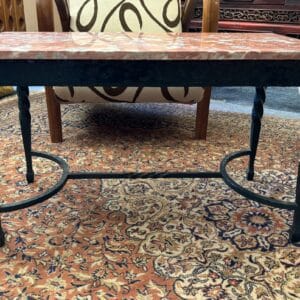 Wrought iron Coffee Table with a Marble Top, 20th Century