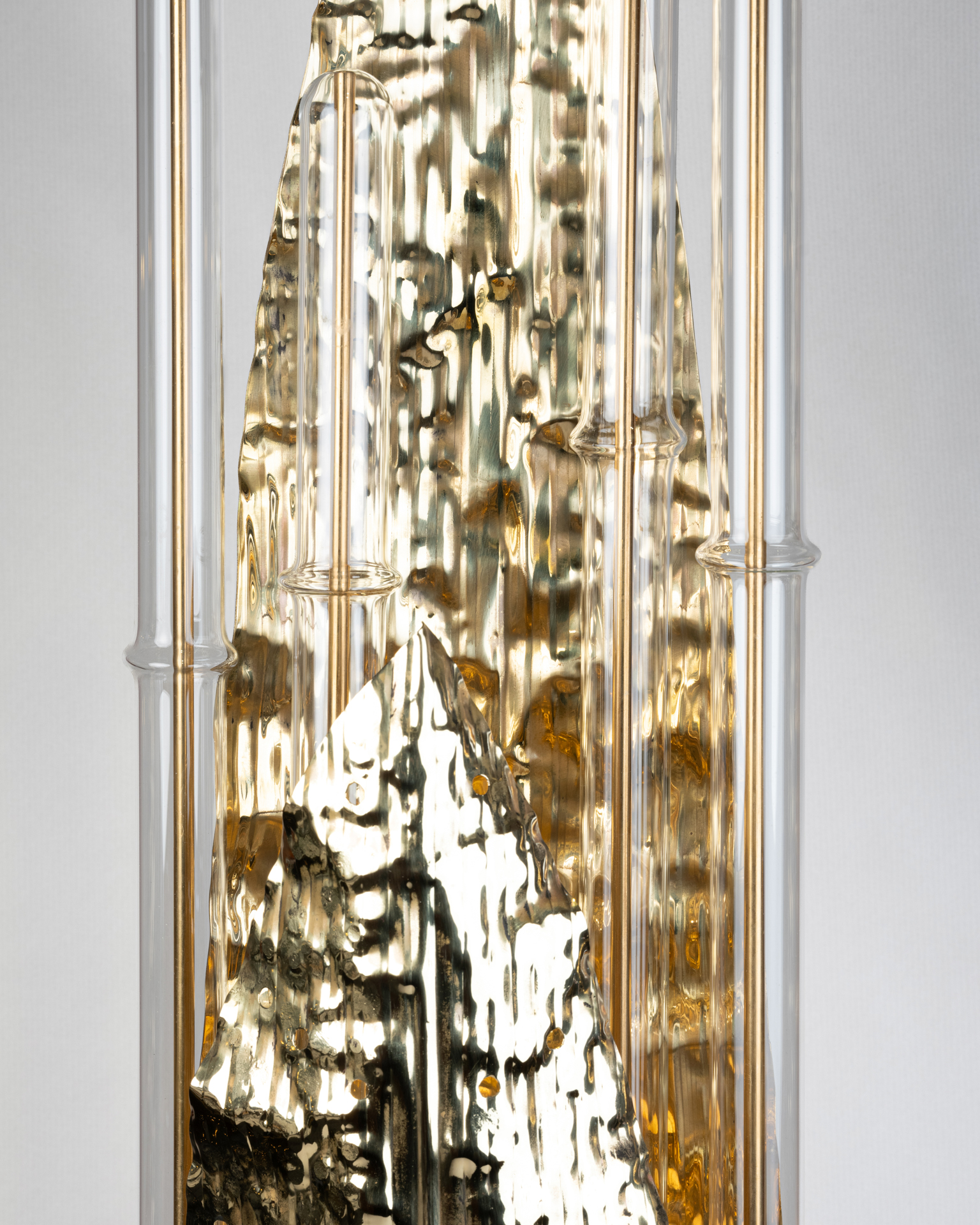 Paire de lampes verre Murano et laiton, fin XXe siècle