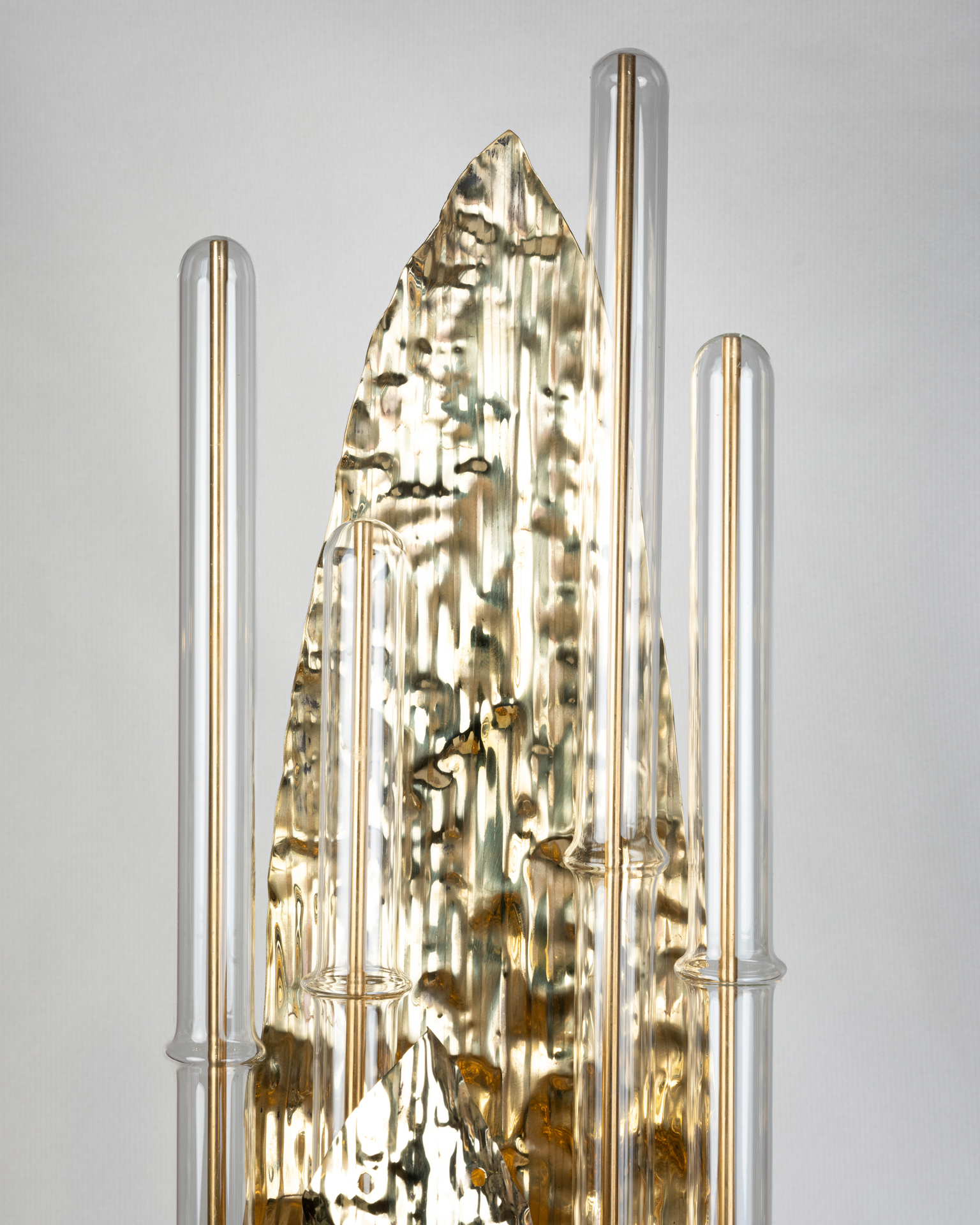 Paire de lampes verre Murano et laiton, fin XXe siècle