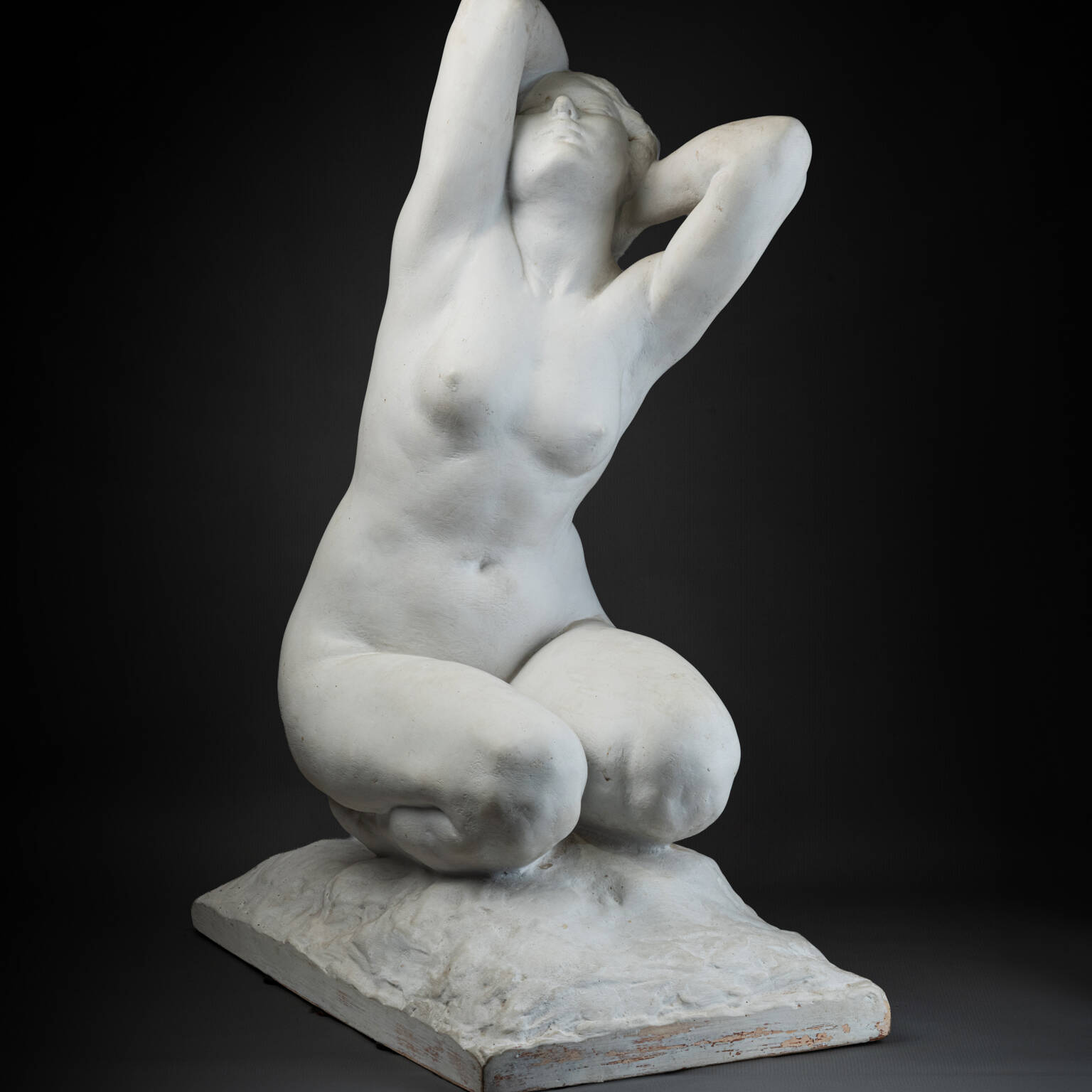 After Amedeo Gennarelli (1881–1943), white-painted terracotta sculpture, Art Deco period.